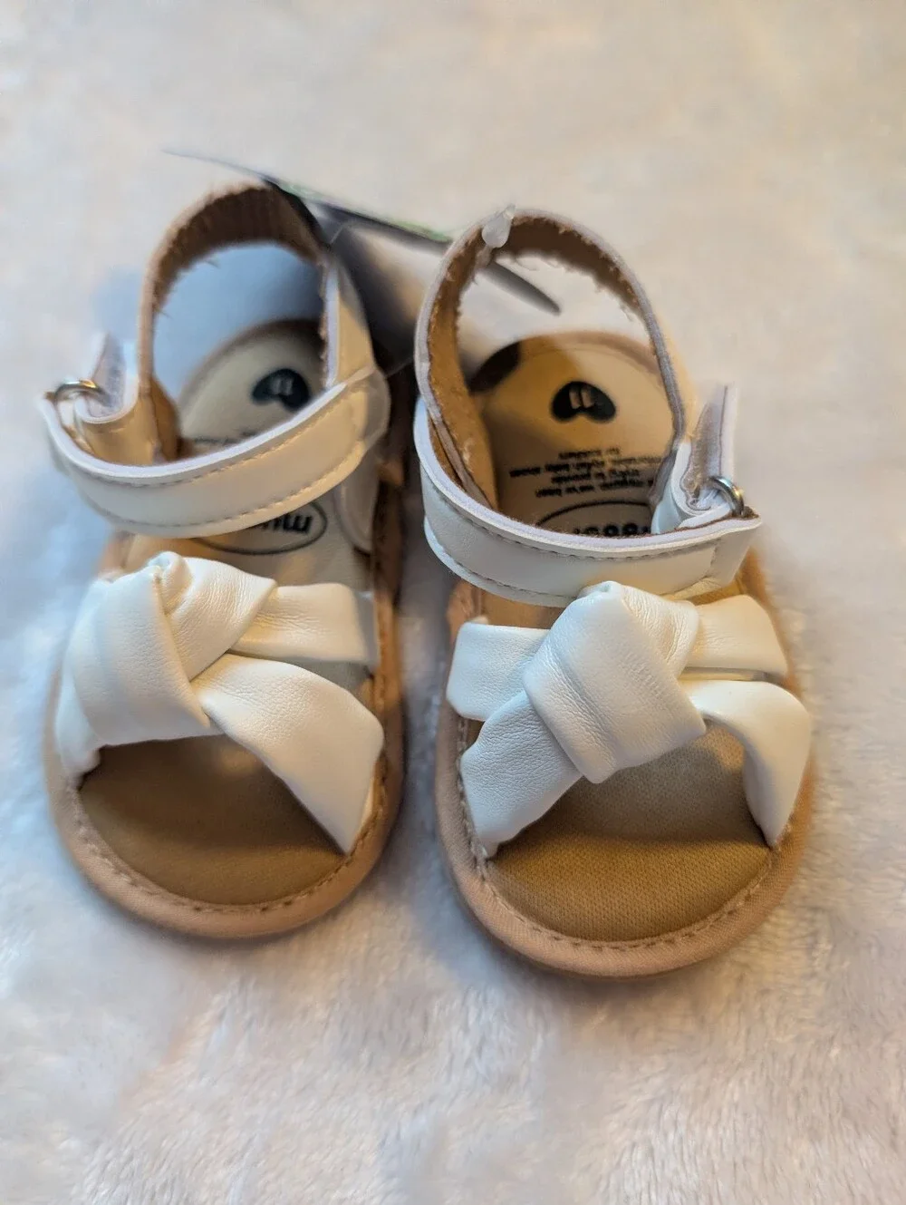 ✨ NWT MYGGPP White Twist-Knot Baby Sandals Size 11 First Walkers ✨